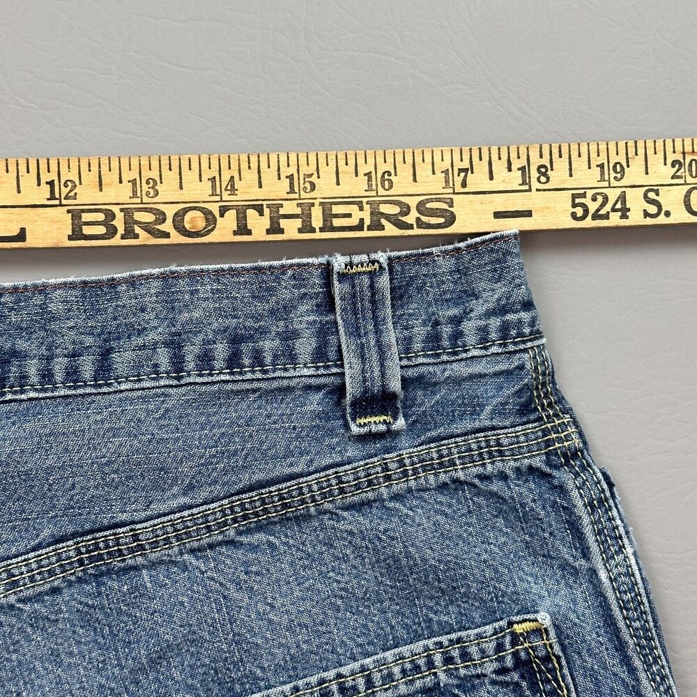 Levi Strauss Signature Jean Shorts Mens 34 Carpenter Baggy Skate Grunge Jort Y2K - Picture 10 of 11
